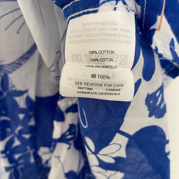 J Crew Short-Sleeve Pajama Top in Blue Floral - Picture 8 of 8